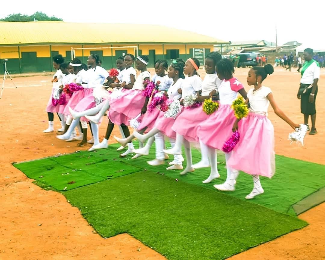 Dance and cheer performance at Hills-Grace Schools sports day