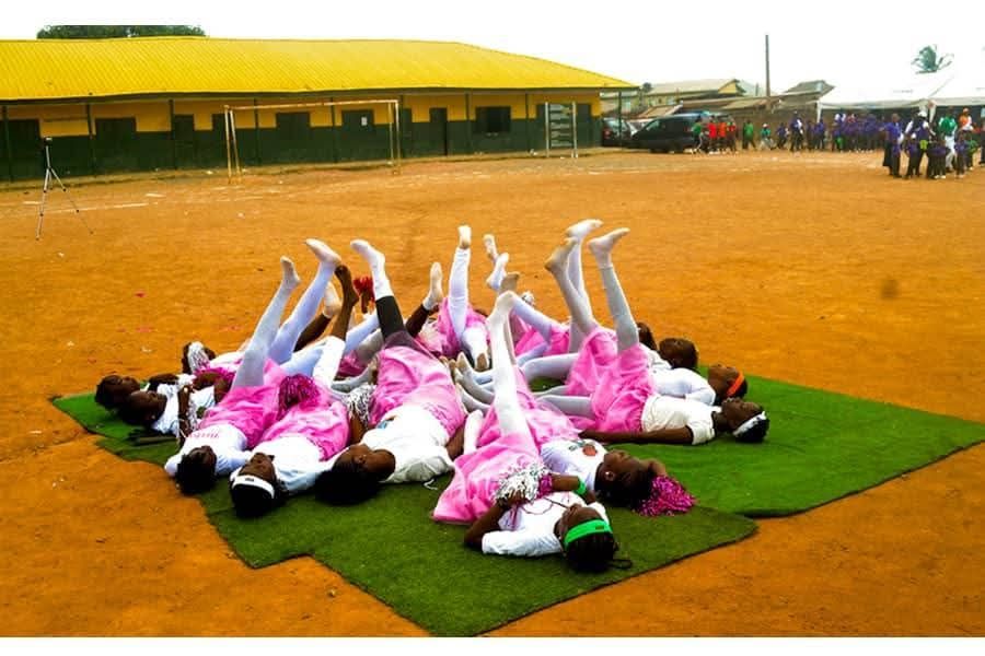 Dance and cheer performance at Hills-Grace Schools sports day